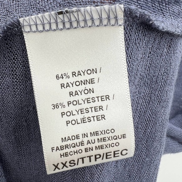 Bobeau Women's Blue Short Sleeve Twist Front Crewneck T-Shirt Size XXS - Picture 3 of 4